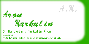 aron markulin business card